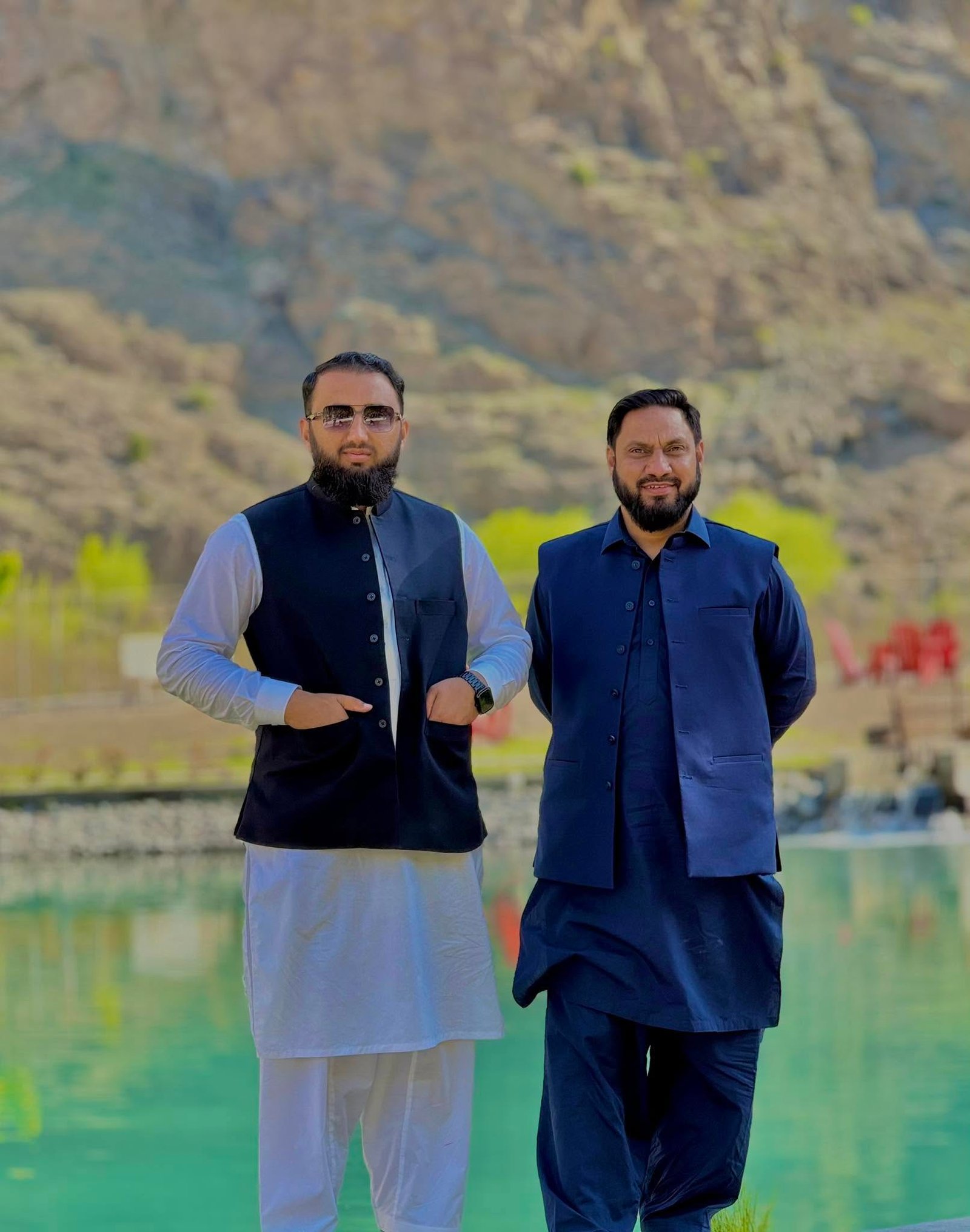 Ibraheem Awan with a group of guests and partners