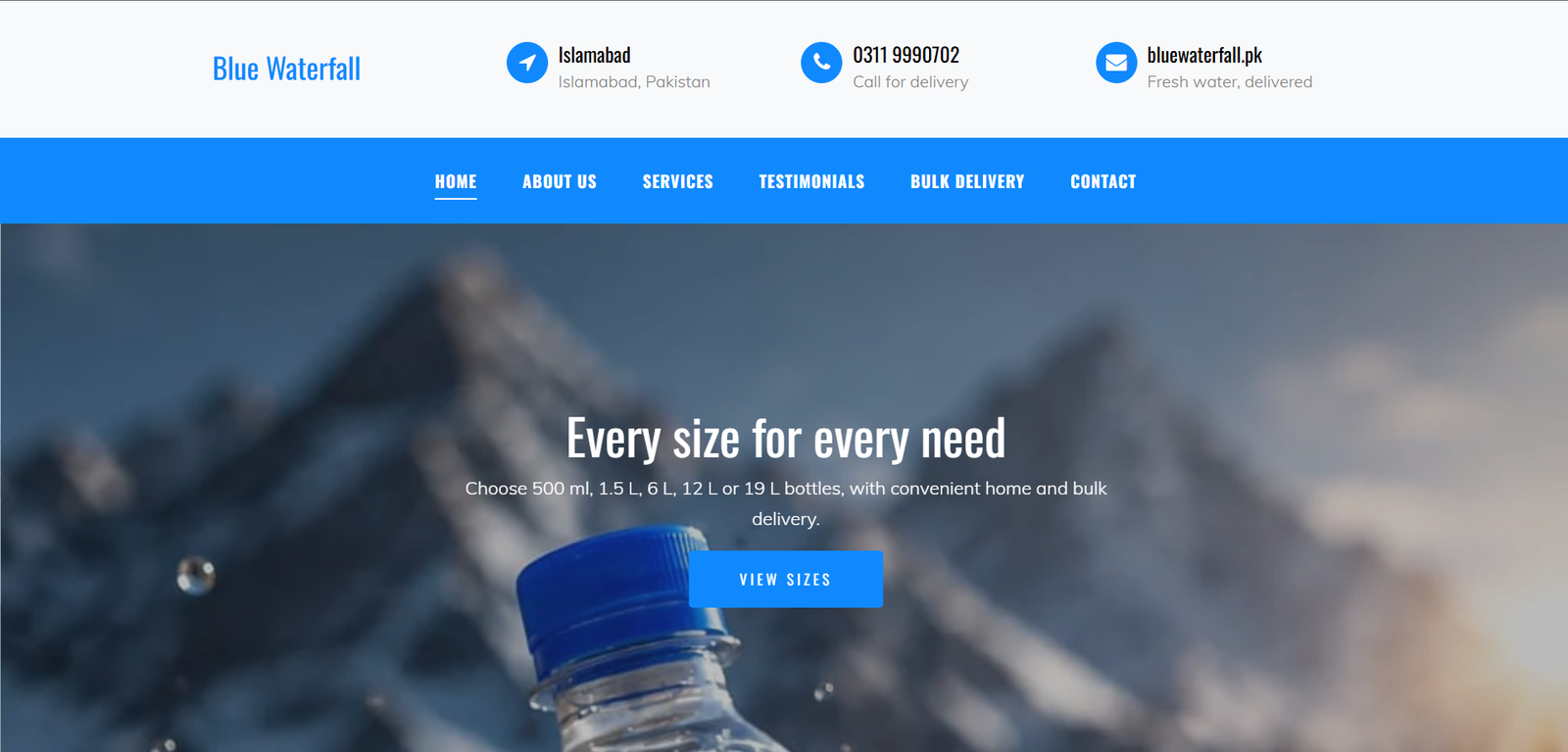 Blue Waterfall website