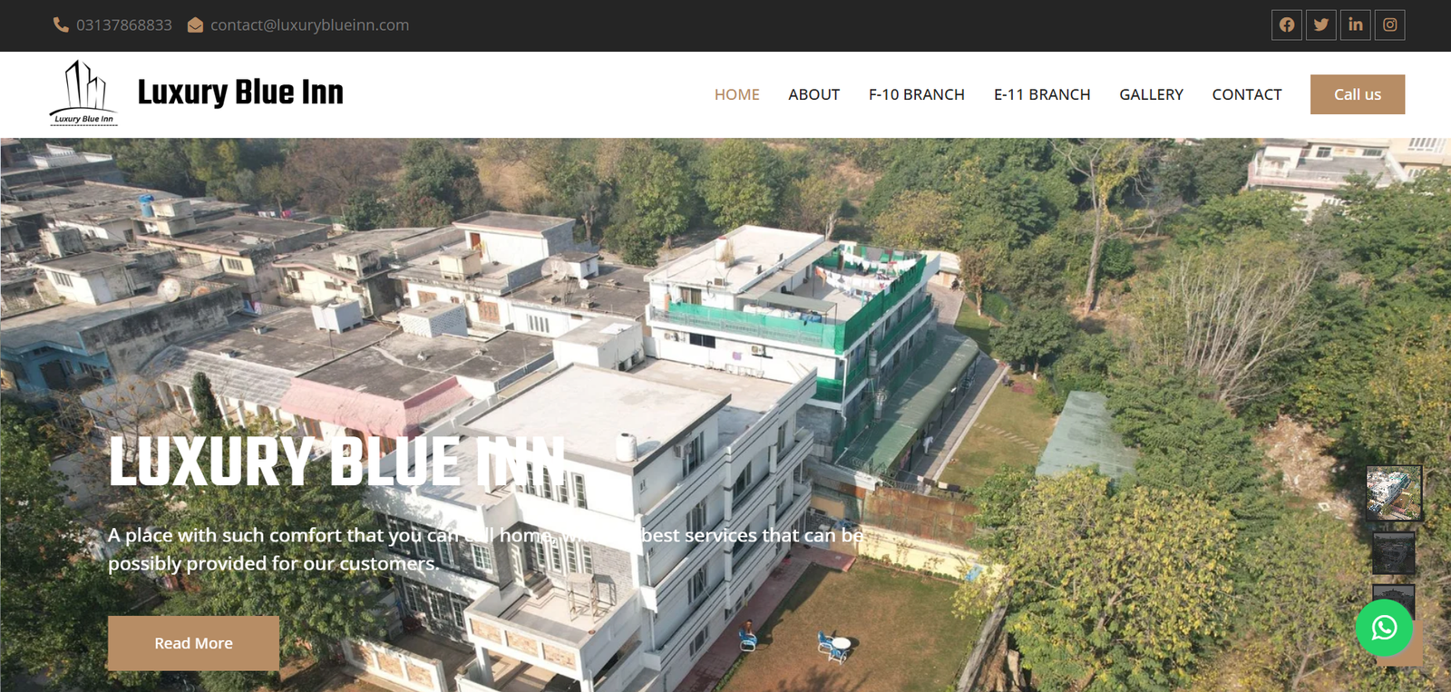 Luxury Blue Inn website