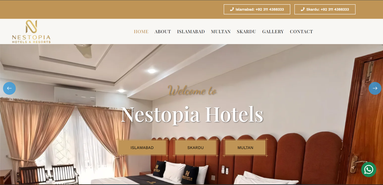 Nestopia Hotels website