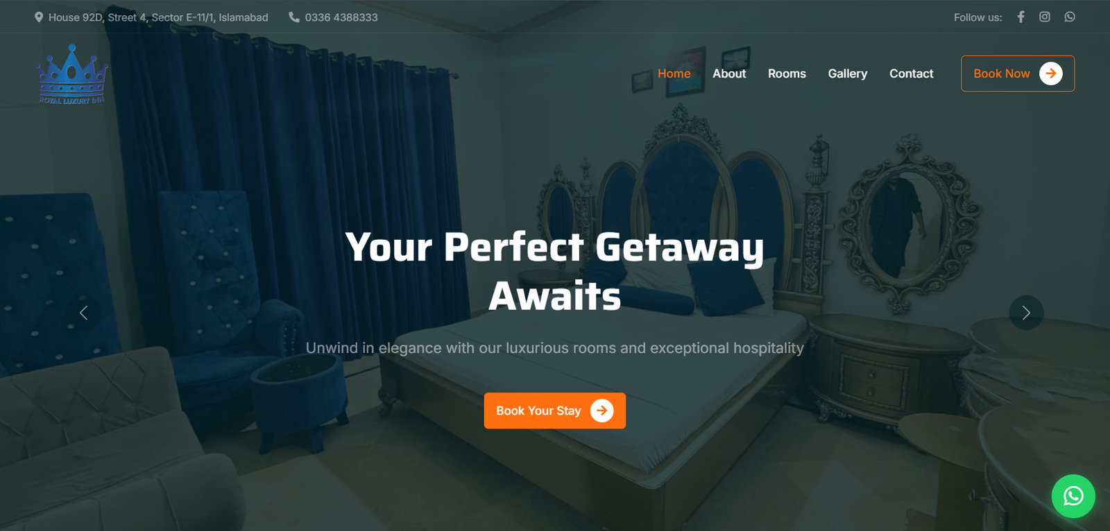 Royal Luxury Inn website